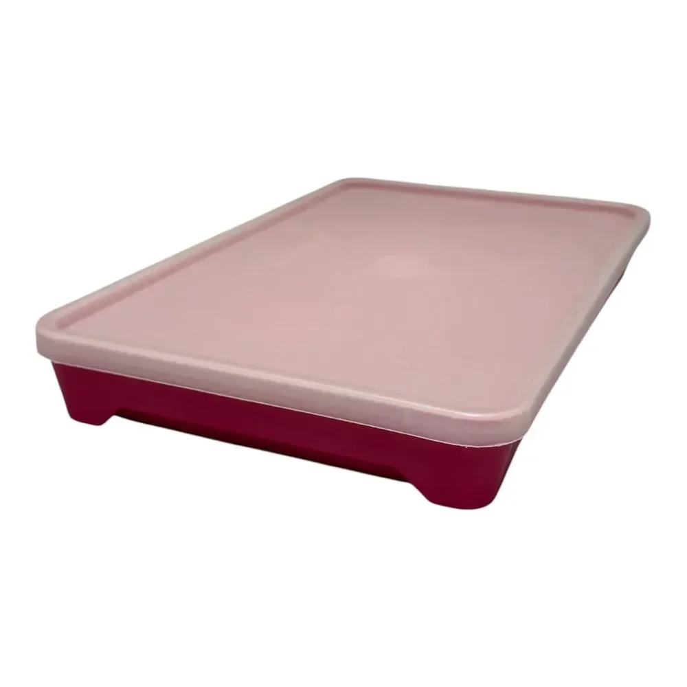 Tupperware Vintage Meat Keeper with Lid 1292 Pink White